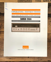 Sansui Model 350A Receiver Owners / User Manual *Original*