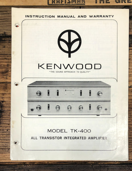 Kenwood TK-400 Amplifier Service Manual *Original*