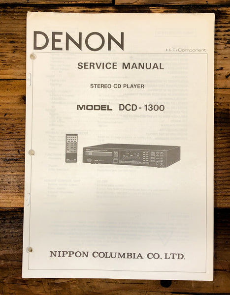 Denon DCD-1300 CD Player  Service Manual *Original*