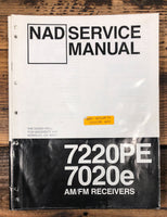 NAD Model 7020E 7220PE Receiver  Service Manual *Original*