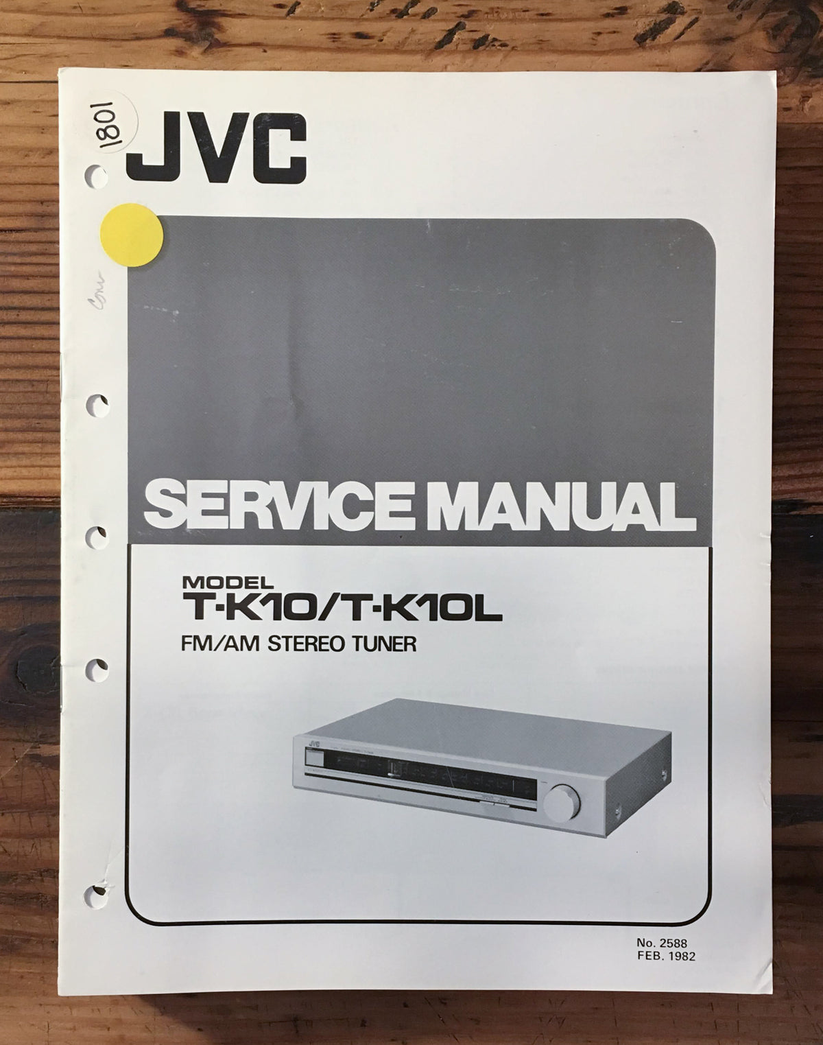 JVC T-K10 T-K10L Tuner Service Manual *Original*