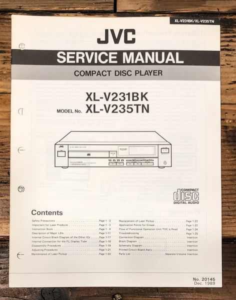 JVC XL-V231 XL-V235 CD Player Service Manual *Original*