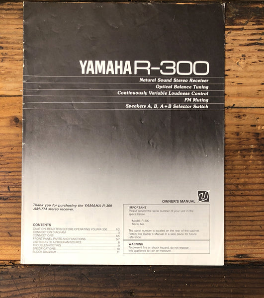 Yamaha R-300 Receiver  Owner / User Manual *Original*