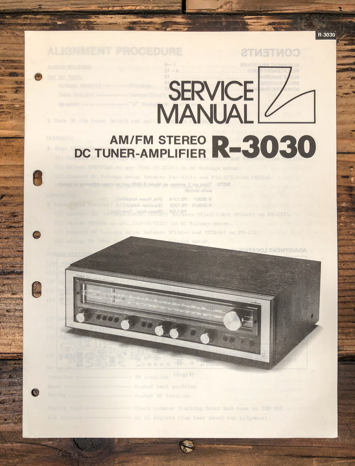 Luxman R-3030 Receiver  Service Manual *Original*