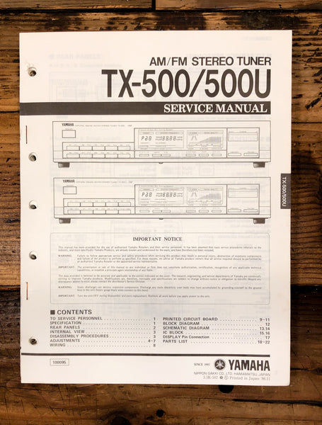 Yamaha TX-500 TX-500U Tuner  Service Manual *Original*