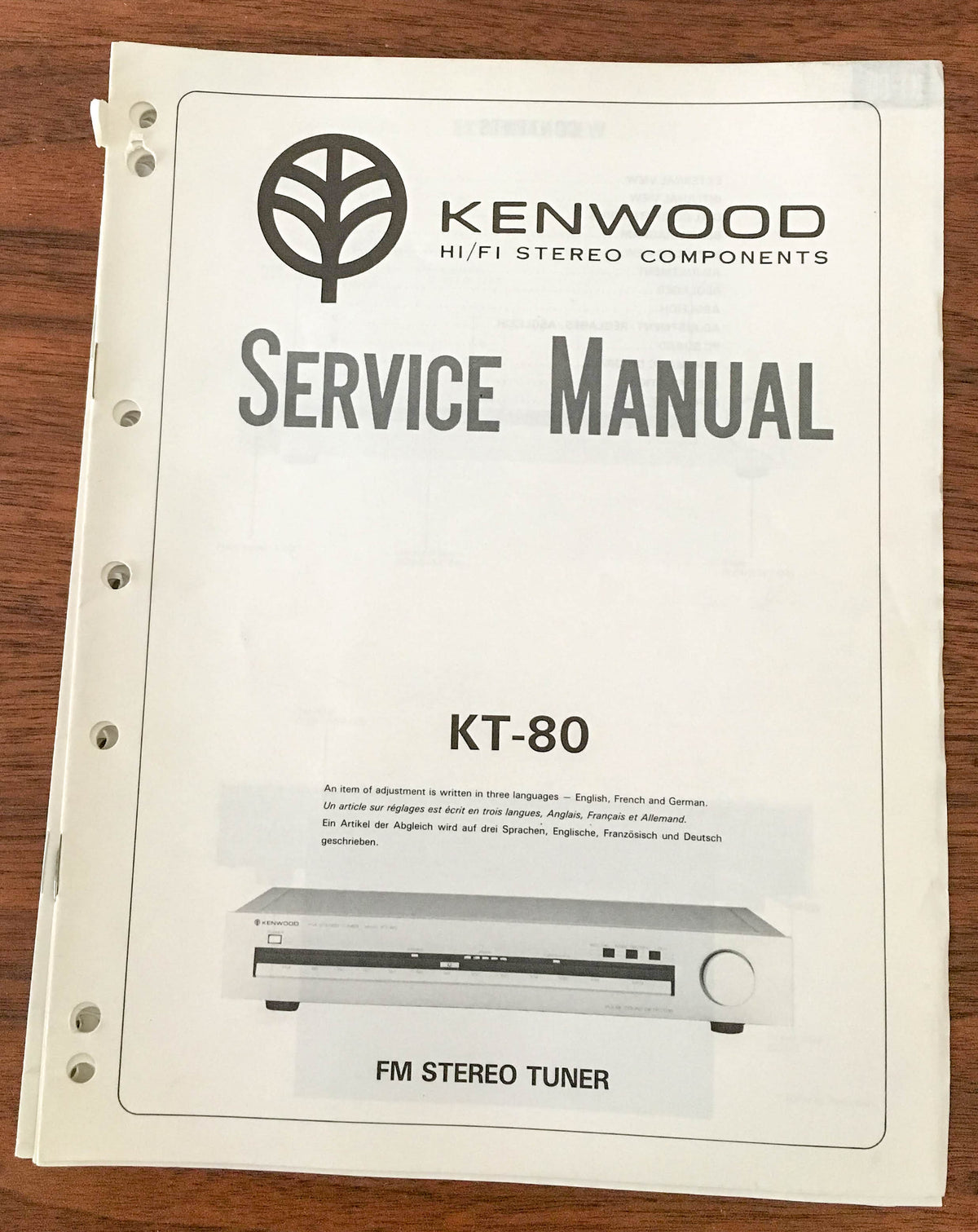Kenwood KT-80 TUNER Service Manual *Original*