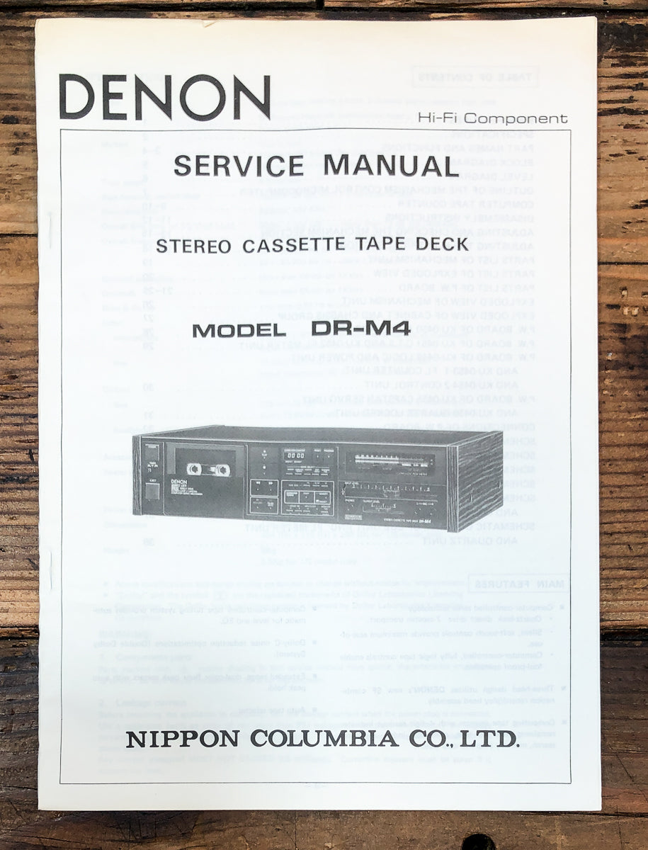 Denon DR-M4 Cassette Service Manual *Original*
