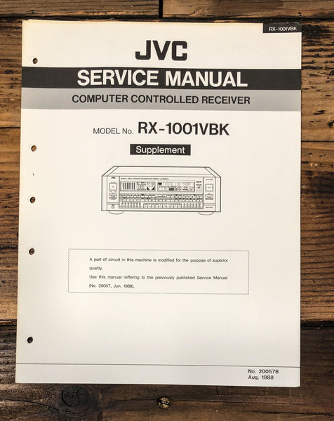 JVC RX-1001 VBK Receiver Supp. Service Manual *Original*