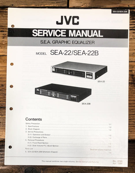 JVC SEA-22 SEA-22B Graphic Equalizer Service Manual *Original*