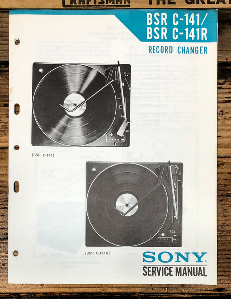 Sony C-141 C-141R Record Player / Turntable  Service Manual *Original*
