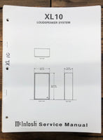 McIntosh XL10 XL-10 Speaker  Service Manual *Original*