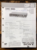 Sony CDP-55 CD Player  Service Manual *Original*