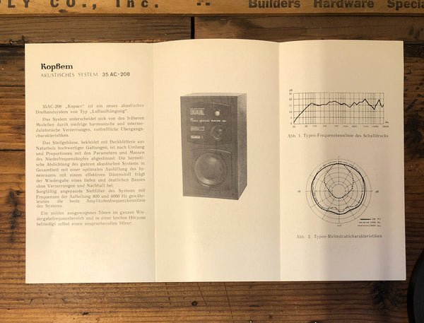 Tento 35 AC-208 Speaker Foldout Dealer Brochure *Orig*