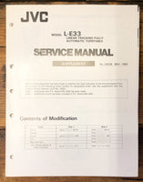 JVC L-E33 Record Player / Turntable Supp.Service Manual *Original*