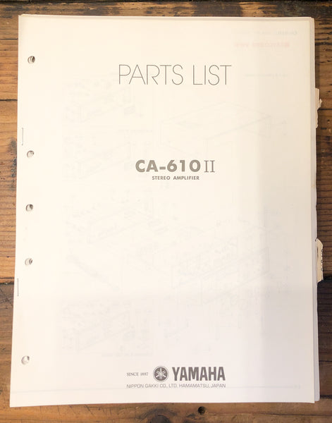 Yamaha CA-610 II Preamp / Preamplifier Parts List Manual  *Original*