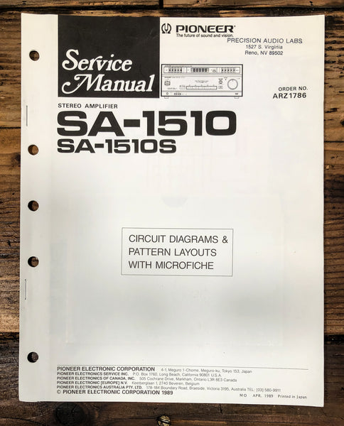 Pioneer SA-1510 SA-1510S Amplifier Service Manual *Original*