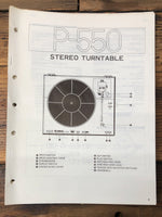 Yamaha PX-550 Record Player / Turntable  Service Manual *Original*