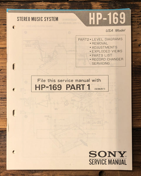 Sony HP-169 Stereo Supp. Service Manual *Original*