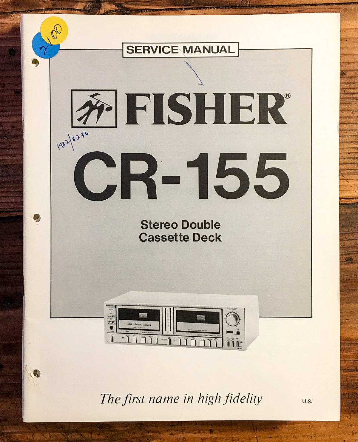 Fisher CR-155 Cassette  Service Manual *Original*