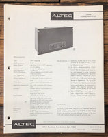 Altec Model 1590B Amplifier  Owners & Schematic Manual *ORIGINAL*