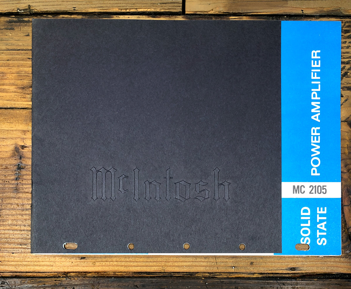 McIntosh MC2105 MC-2105 Amplifier Owners / User Manual *Original*