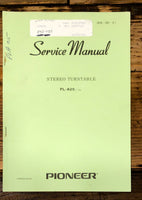 Pioneer PL-A25 Record Player / Turntable Service Manual *Original*