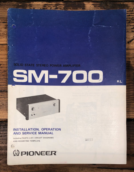 Pioneer SM-700 Amplifier Owner &  Service Manual *Original*