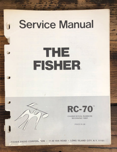 Fisher RC-70 Cassette  Service Manual *Original*