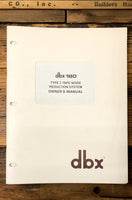 DBX Model 180 Noise Reduction  Owner / User Manual *Original*