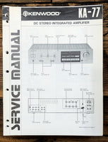 Kenwood KA-77 Amplifier  Service Manual *Original*