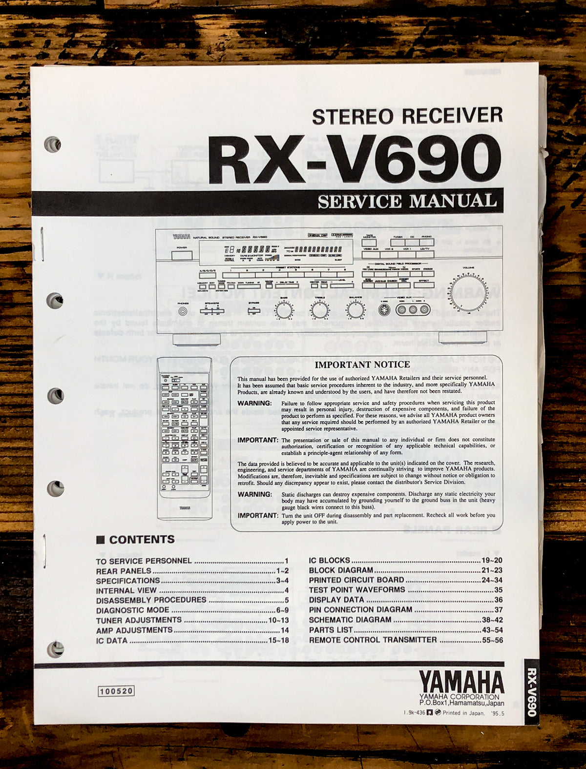 Yamaha RX-V690 Receiver Service Manual *Original*
