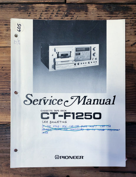 Pioneer CT-F1250 Cassette  Service Manual *Original* #2