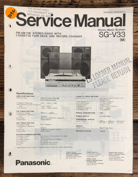 Technics SG-V33 Stereo  Service Manual *Original*