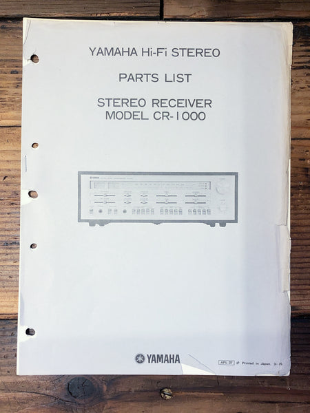 Yamaha CR-1000 Receiver Parts List Manual  *Original*