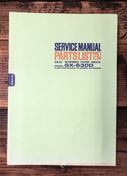 Akai GX-630D Reel to Reel  Service Manual *Original*