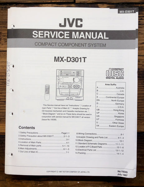 JVC MX-D301T Stereo  Service Manual *Original*
