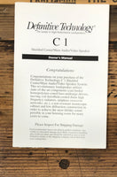 Definitive Technology C-1 C1 Speaker Owners / User Manual *Original*