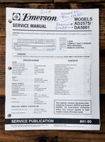 Emerson AD2575 DA5001 CD Player  Service Manual *Original*