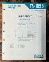 Sony TA-1055 Amplifier Supp. Service Manual *Original*