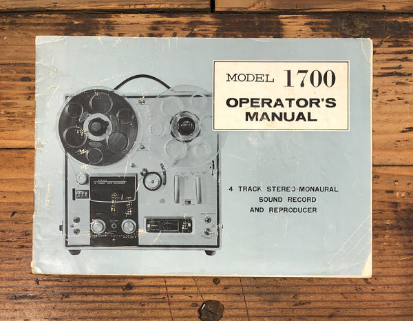 Akai Model 1700 Reel to Reel / Tape Owners / User Manual *Original*
