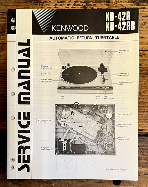 Kenwood KD-42R KD-42RB Record Player / Turntable  Service Manual *Original*
