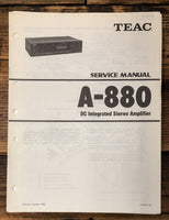 Teac A-880 Amplifier  Service Manual *Original*