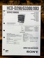 Sony HCD-D290 -G3300 -XB3 Stereo  Service Manual *Original*