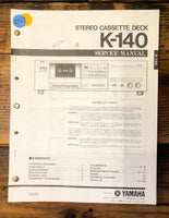 Yamaha K-140 Cassette  Service Manual *Original*