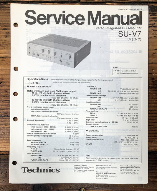 Technics SU-V7 Amplifier Service Manual *Original*