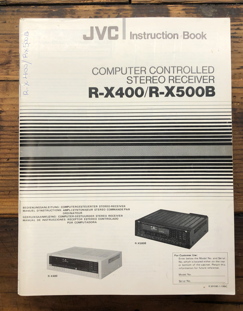 JVC RX-X400 -X500 RX-400 -500 Receiver  Owner / User Manual *Original*