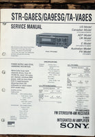 Sony STR-GA8ES -GA9ESG TA-VA8ES Receiver  Service Manual *Original*