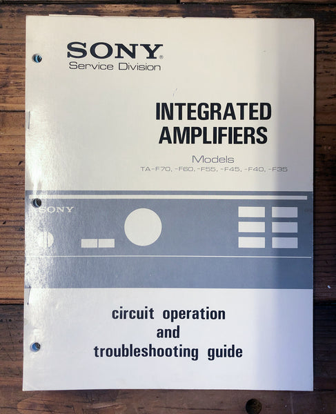 Sony TA-F70 -F60 -F55 -F45 -F40 -F35 Amplifier Circuit Operation Manual *Orig*