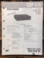 Sony CDP-C10 CD Player Preliminary Service Manual *Original*