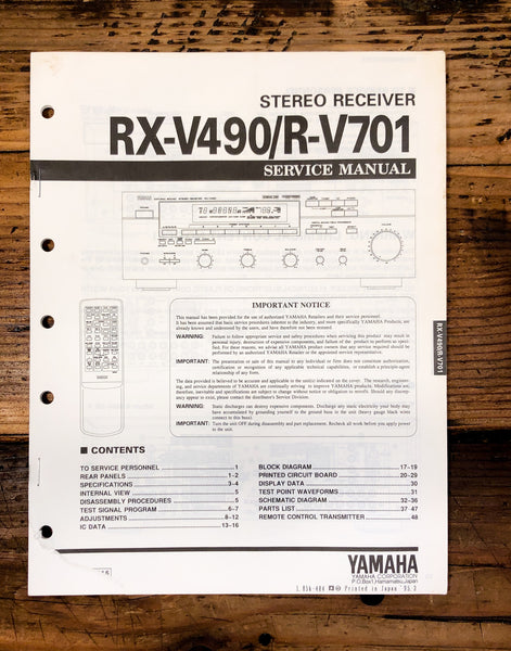 Yamaha RX-V490 R-V701 Receiver  Service Manual *Original*
